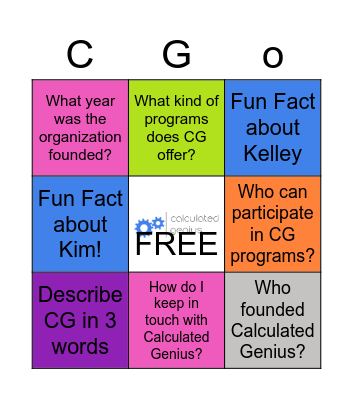 Calculated Genius Bingo Card