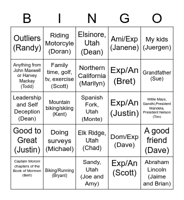 WBH Working Days Bingo Card