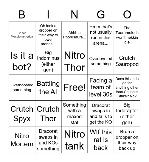 JWA Aviary Bingo Card