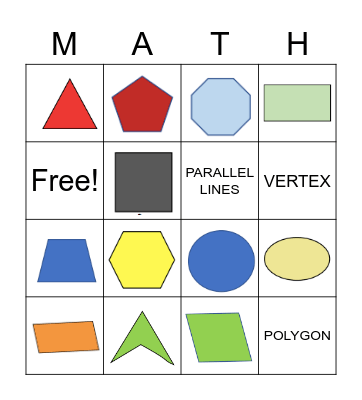 2D Shapes Bingo Card