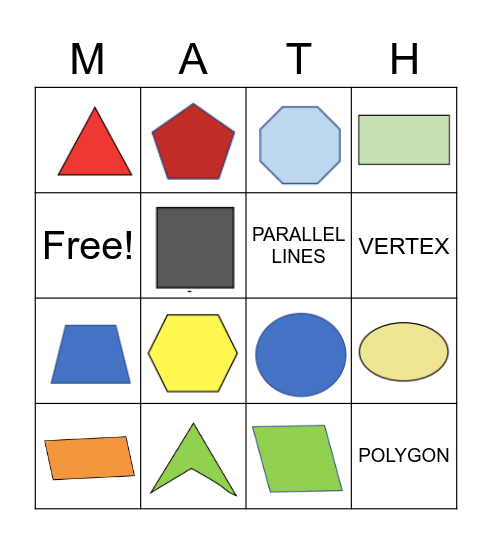 2D Shapes Bingo Card