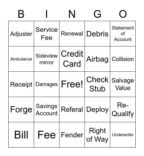 L2Vocabulary Practice Bingo Card