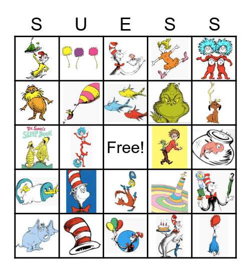 Dr. Suess 1 Bingo Card