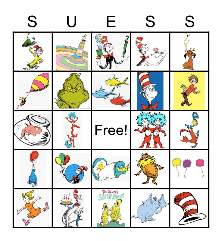 Dr. Suess 1 Bingo Card