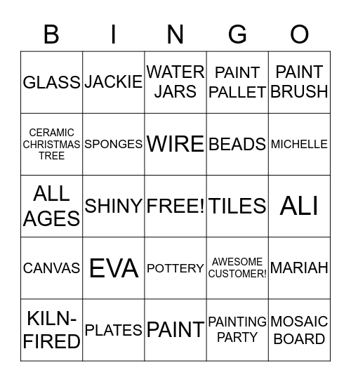 ART CAFE Bingo Card