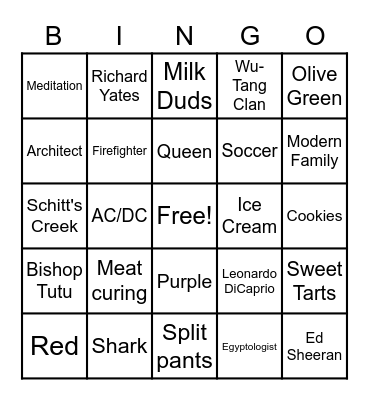 ACT Team Bingo Card