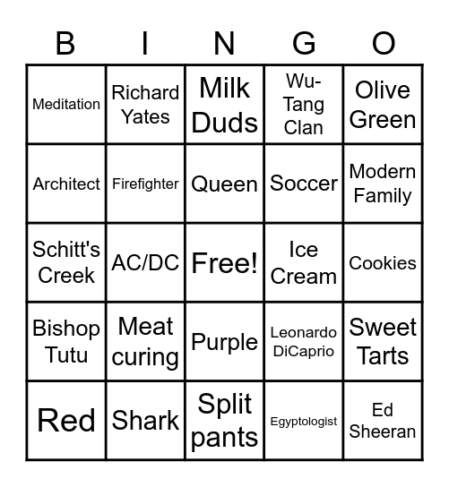 ACT Team Bingo Card