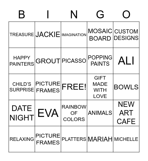 ART CAFE Bingo Card