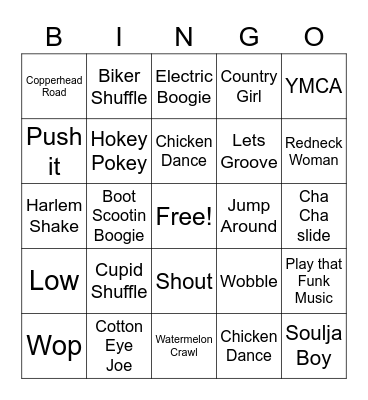 Line Dances! Bingo Card