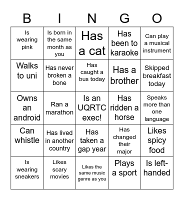 Find someone who... Bingo Card