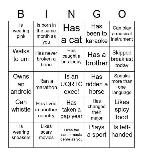 Find someone who... Bingo Card