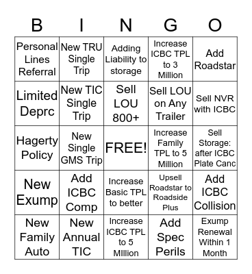 Autoplan Bingo Card
