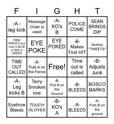 UFC 259 ADESANYA VS BLACHOWICZ Bingo Card