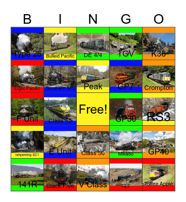 Railway Lines in North America & Western Europe Bingo Card