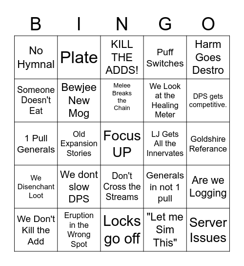 ReClear Bingo Card