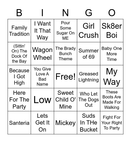 Misc Hits 2 Bingo Card