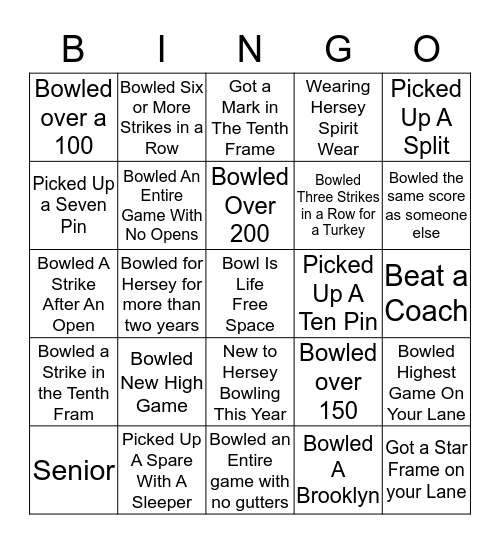 Huskie Bingo Card