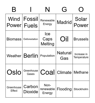 Year 6 Geography Recap Bingo Card