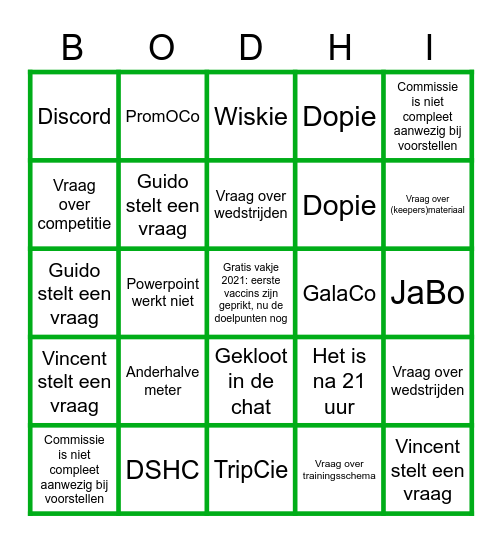 Scoop ALV Bingo Card