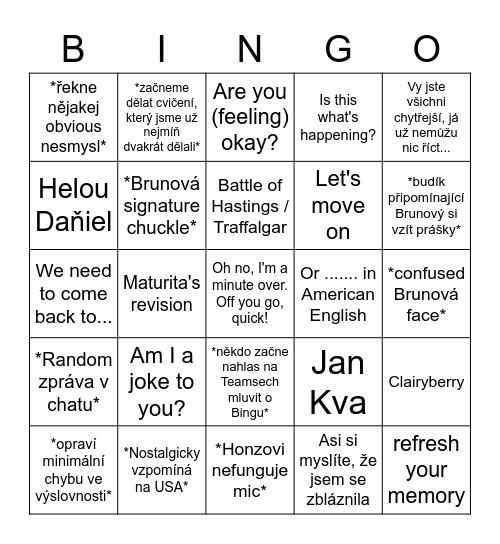 Hodiny Brunový Bingo Card