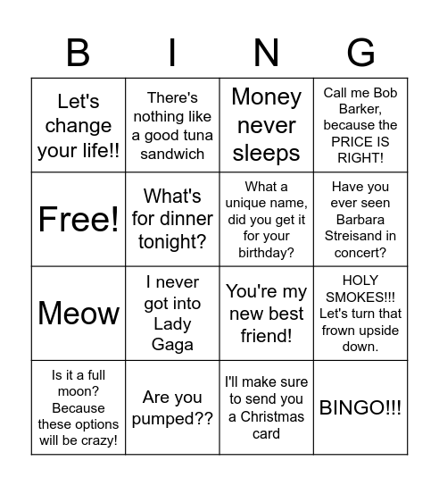 DISCO BINGO!!! Bingo Card