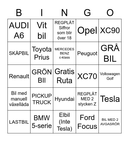 Bilbingo HUGO B Bingo Card