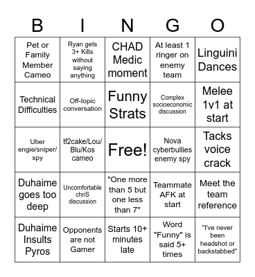 GNDS Bingo V2 Bingo Card