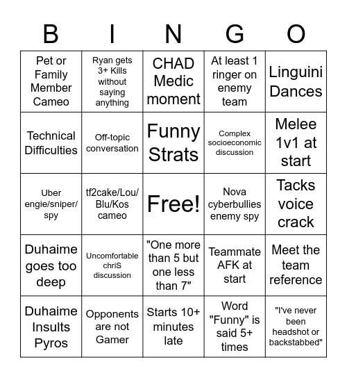 GNDS Bingo V2 Bingo Card