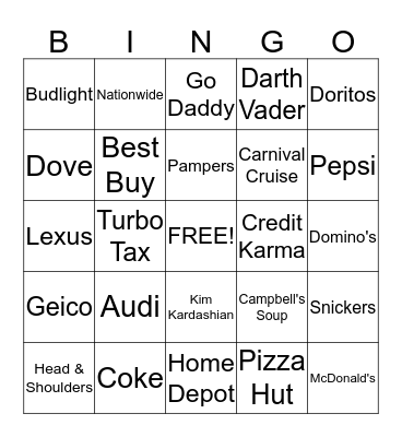 Commercial Bingo Card