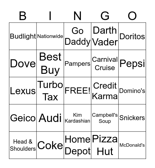 Commercial Bingo Card