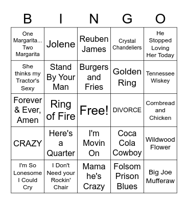 COUNTRY BINGO Card