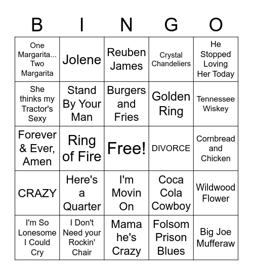 COUNTRY BINGO Card