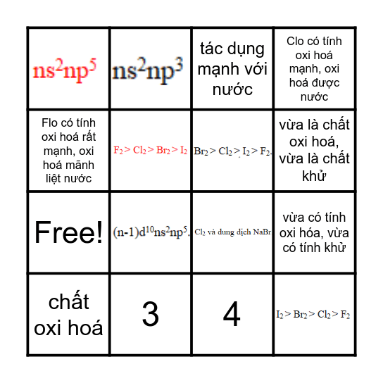 BINGO HALOGEN Bingo Card