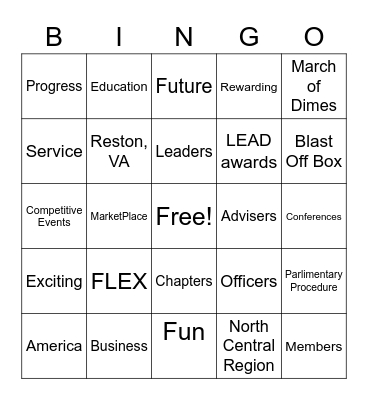 ML FBLA Bingo Card