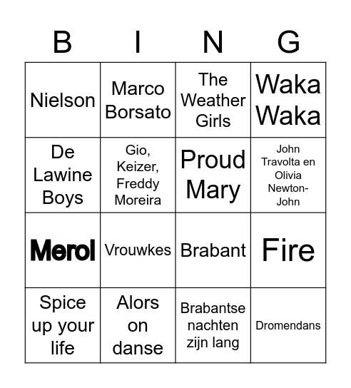 Bingo Manon Bingo Card