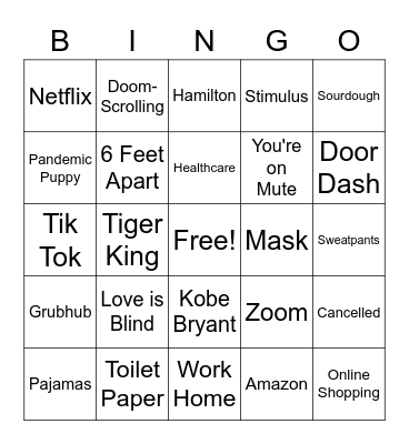 Cocktails for a Cause: Game 2 Bingo Card