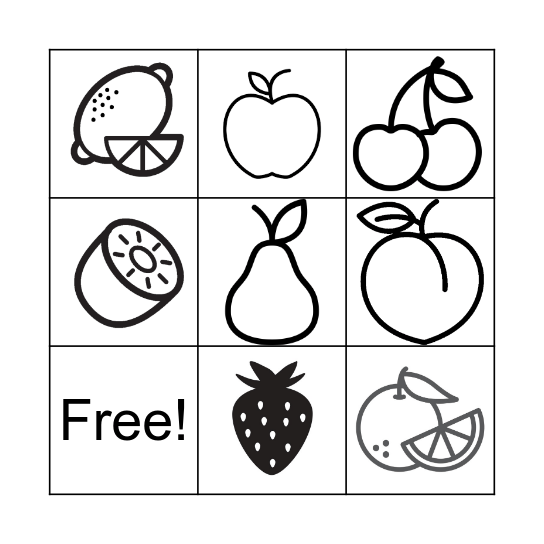 Les Fruits Bingo Card