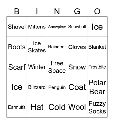 Winter Bingo Card