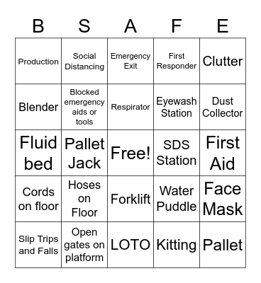 SAFETY BINGO Card
