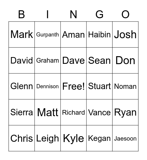 Sunset Ceremony Bingo Card