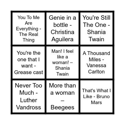 Musical Bingo! Bingo Card