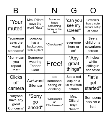 Remote Work BINGO Card