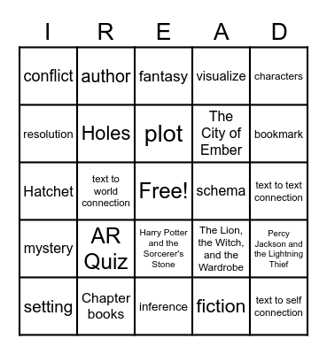 Nevada Reading Week BINGO Card
