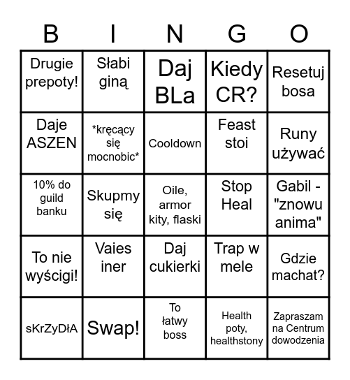 Away of Death RAID BINGO Card