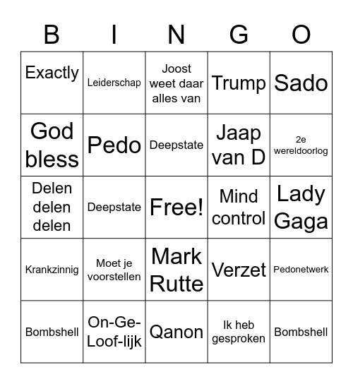 Red Pill Journaal Bingo Card
