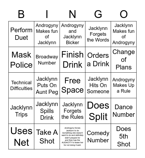 SHOWDOWN BINGO Card