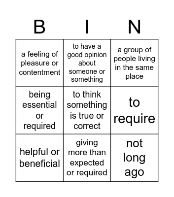 PSJ 10 Unit 10 Bingo Card