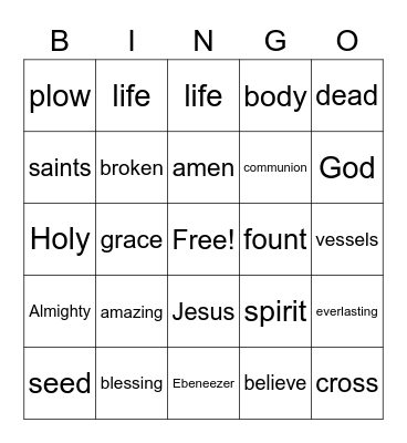 March 7 Worship Bingo (Listen for words during worship and check them off when you hear them) Just for fun - no prizes. Bingo Card