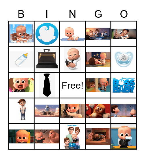 Boss Baby Bingo Card