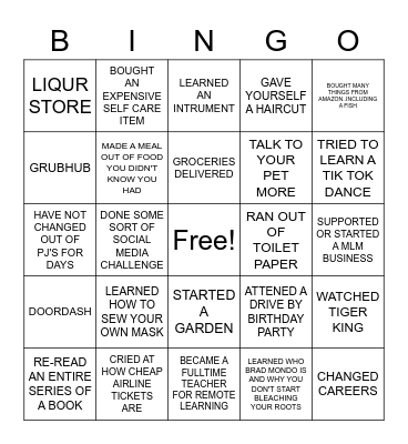 2020 Bingo Card